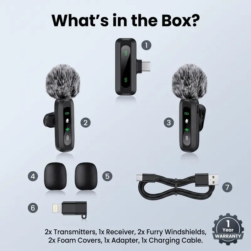 Dual Wireless Lavalier Microphone