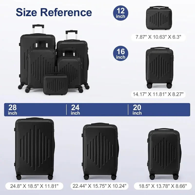 5-Piece ABS Hard-Shell Luggage Set