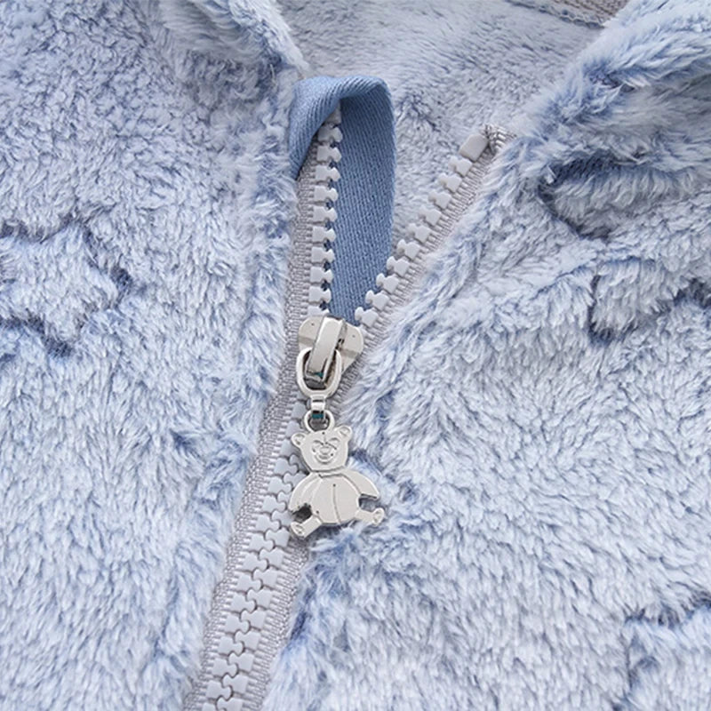 Hooded Flannel Baby Jumpsuit