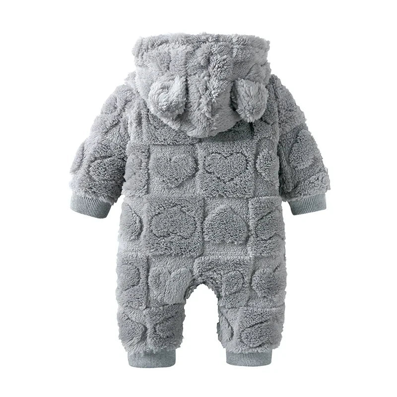 Winter Warm Hooded Baby Romper