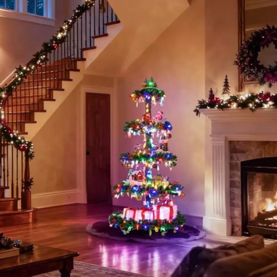 Multicolor Holiday Village Christmas Tree