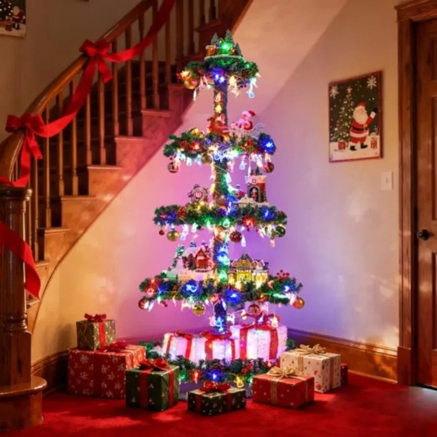 Multicolor Holiday Village Christmas Tree