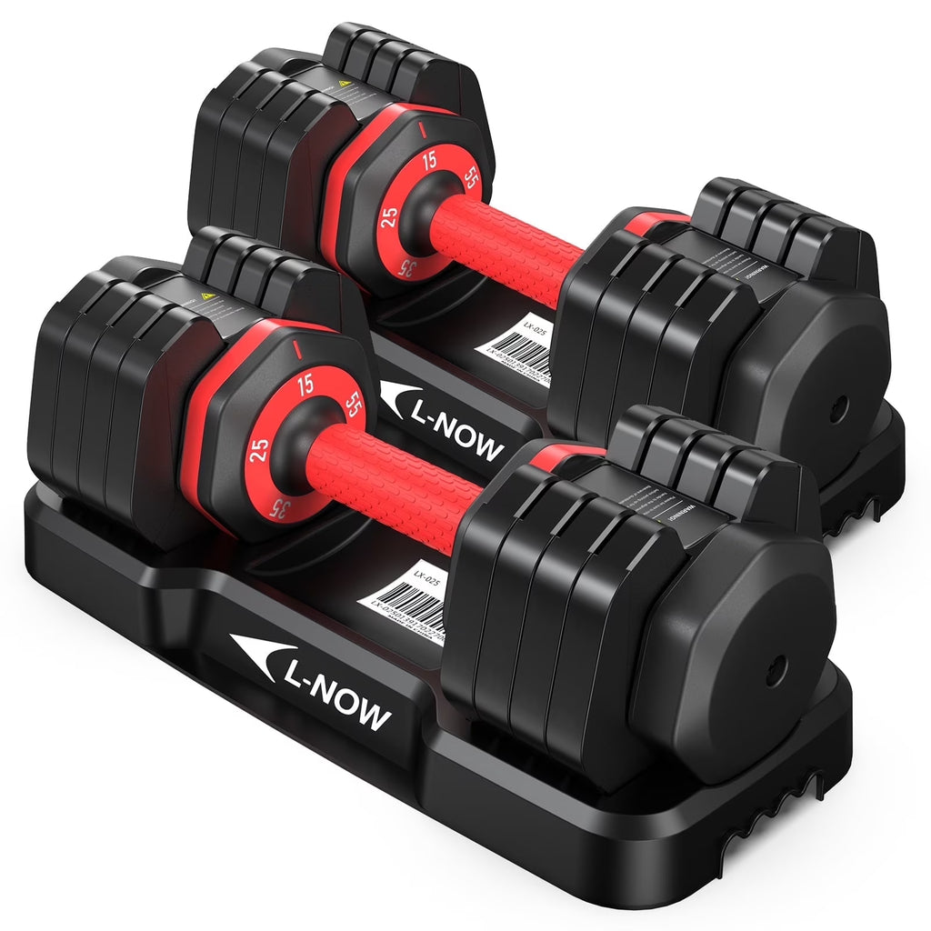110LB Adjustable Dumbbells with High Quality Tray 15Lb to 55Lb Adjustable Dumbbell for Home Gym Exercise Equipment