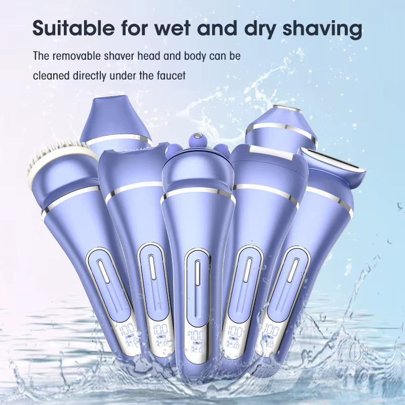 227 Women'S 7-In-1 Multifunction Electric Epilator Shaver Bikini Legs Underarm Public Trimmer with Charging Base