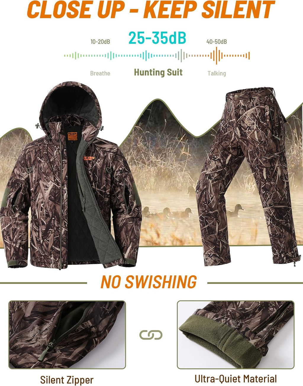 Insulated Hunting Clothes for Men Cold Weather, Warm Camo Hunting Jack ...