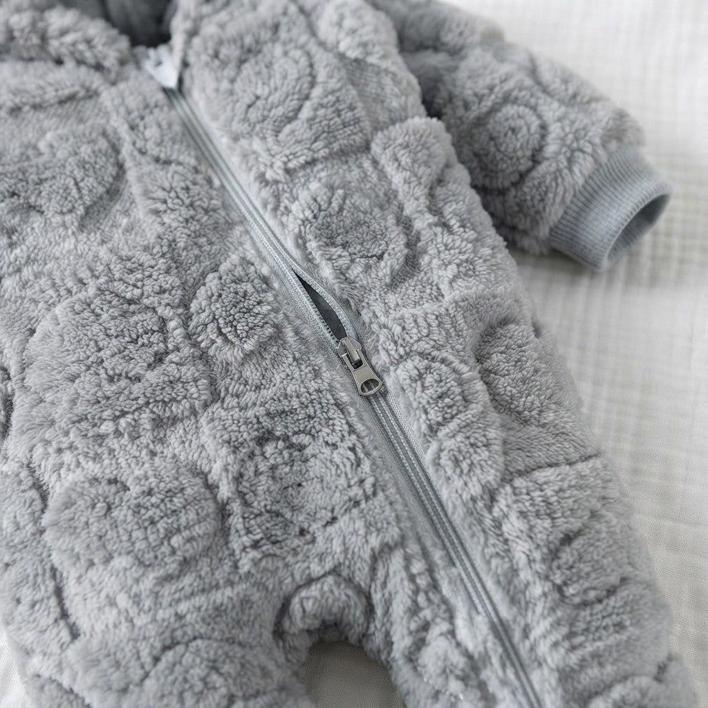 Winter Warm Hooded Baby Romper
